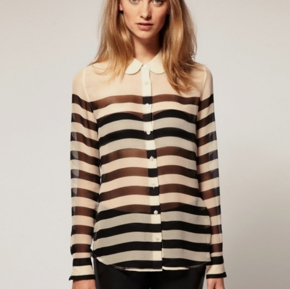 Equipment Sophie Striped Silk-Chiffon Shirt - Picture 1 of 5